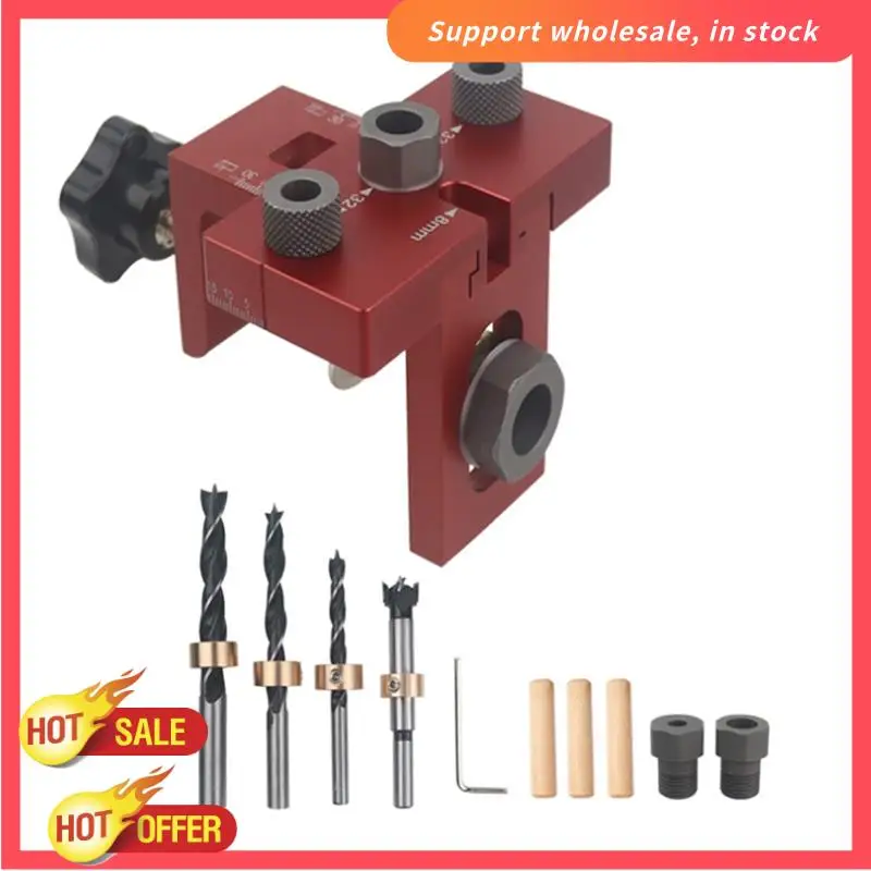 RISE-universal 3 w 1 zestaw przyrządów do kołkowania do obróbki drewna lokalizator otworów kieszonkowych prowadnica wiertła do montażu mebli szafkowych