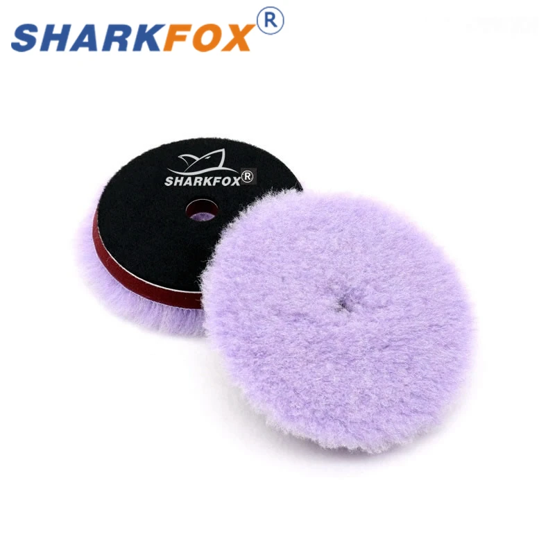 Sharkfox 5 Pieces/lot 5/6 Inch Wool Polishing Pad High Density Lambs Woollen Polish Buffing Pad Car Polisher Buffing Waxing