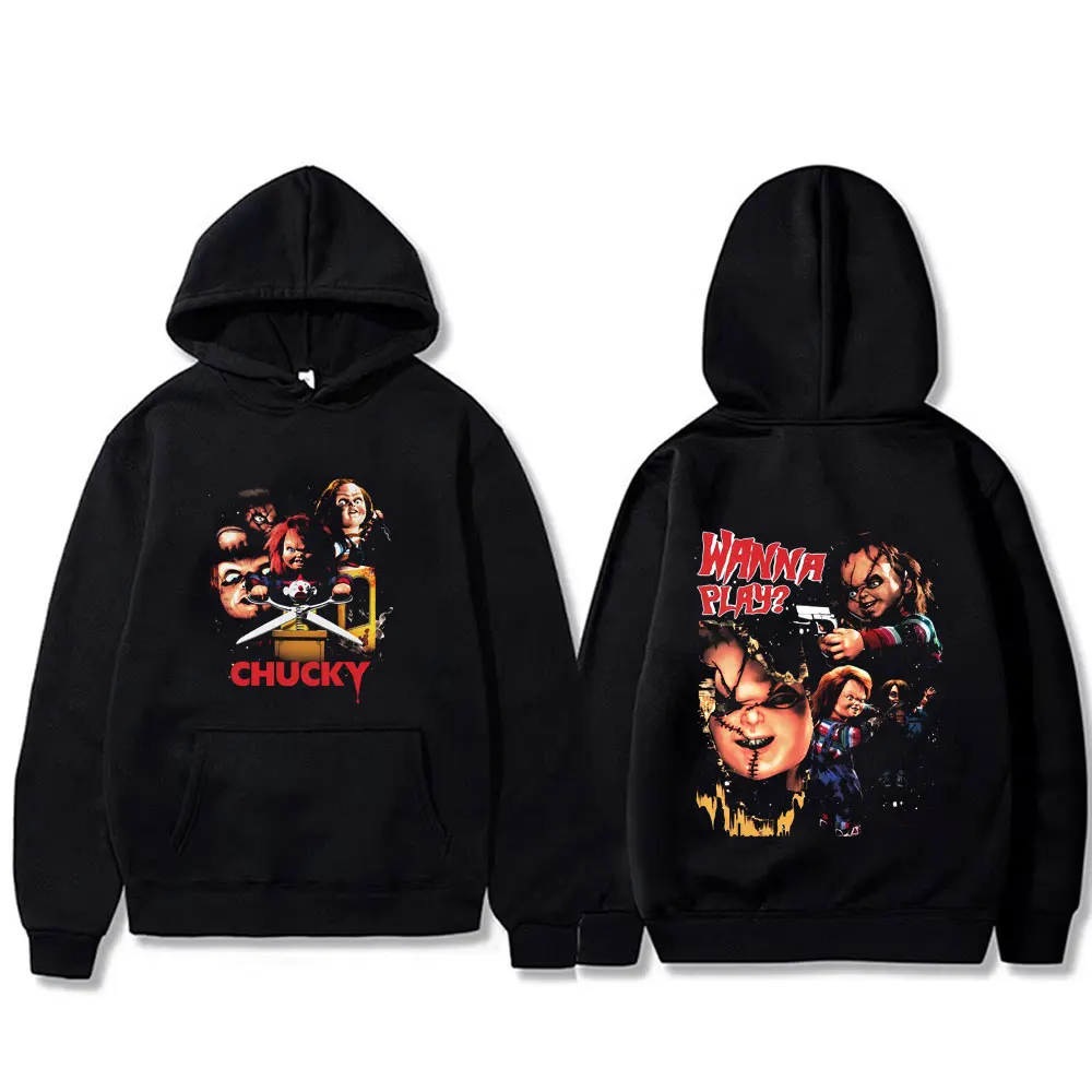 

Horror Chucky Graphic Hoodie Men's Women's Clothing Hip Hop Gothic Vintage Sweatshirt Male Fashion Oversized Pullover Hoodies
