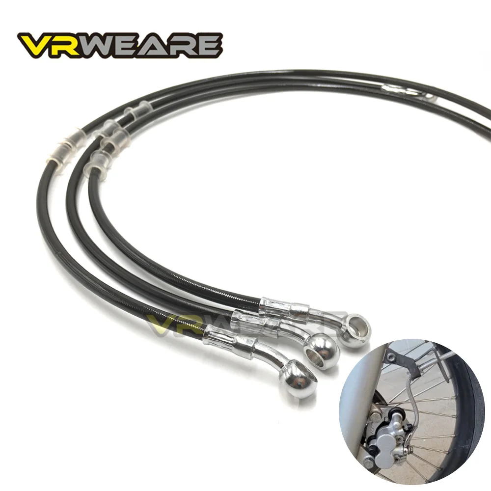 300-2200MM Motorcycle Hydraulic Brake Hose Line Only Black Braided Cable 10mm Banjo Pipe For Suzuki Kawasaki Yamaha Honda ATV