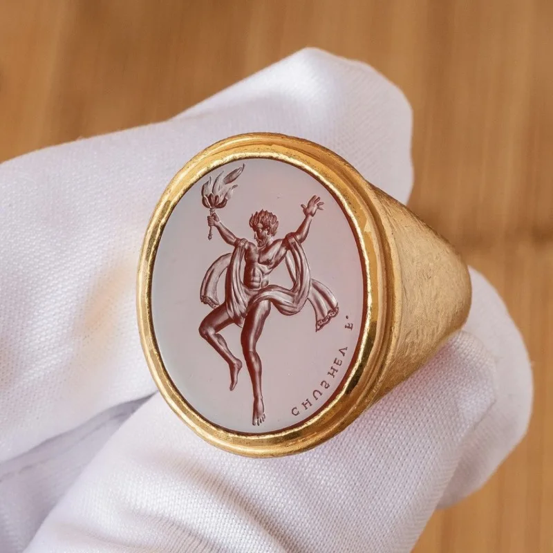 Nuevo, anillo retro de dios masculino único y creativo, mitos y leyendas, joyería de dioses, regalos étnicos de vacaciones