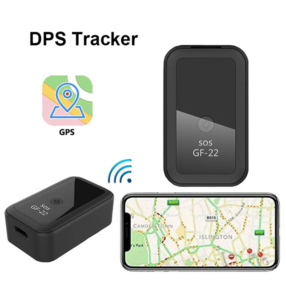 Rastreador GPS para monitoramento de voz e gravação de áudio, aplicativo preciso, localizador GPS magnético GF22 para prevenção de perdas