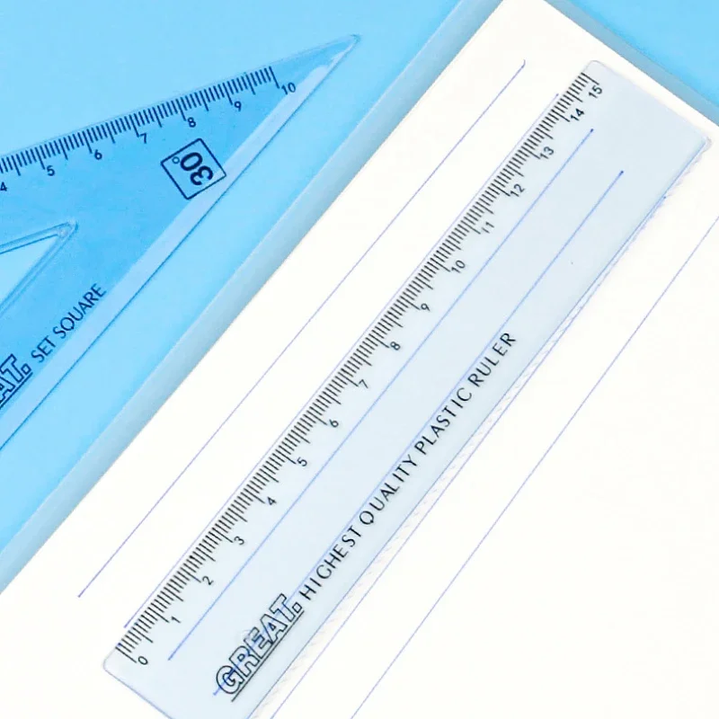 4 Pcs/pack Students Maths Supplies Geometry Ruler Set Squares Protractor Hot Selling
