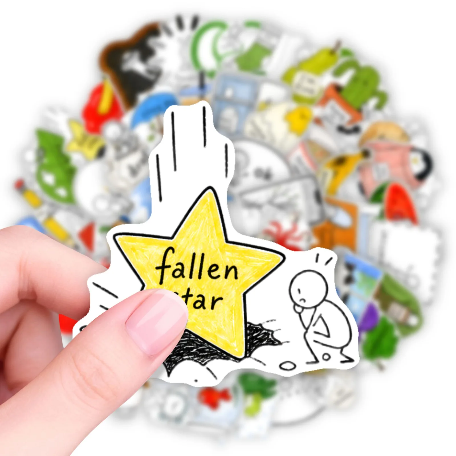 10/200 Pcs Aesthetic Stick Figure Stickers Hand Drawn Meme Decals Waterproof DIY Scrapbook Journal Phone Laptop Aesthetic Decor