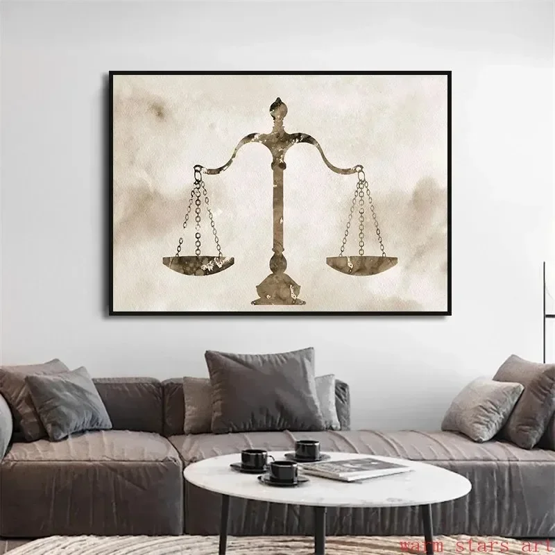 الكتابة على الجدران سيدة العدالة موازين العدالة الشمال الحديثة صور جدار الفن القاضي الوحشية آلهة ثيميس قماش اللوحة ديكور المنزل
