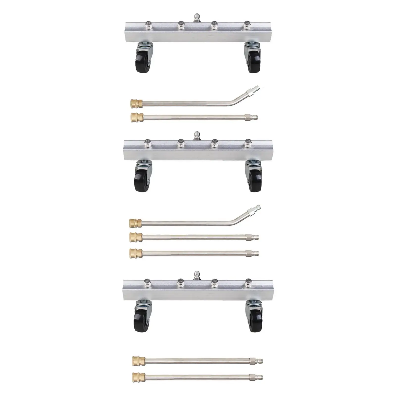 Pressure Washer Undercarriage Cleaner with 4 Nozzles with Extension Wands