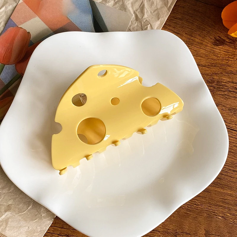 1 pçs garras de cabelo feminino queijo bonito kawaii moda na moda grampos de cabelo personalizado criativo engraçado acessórios para o cabelo menina