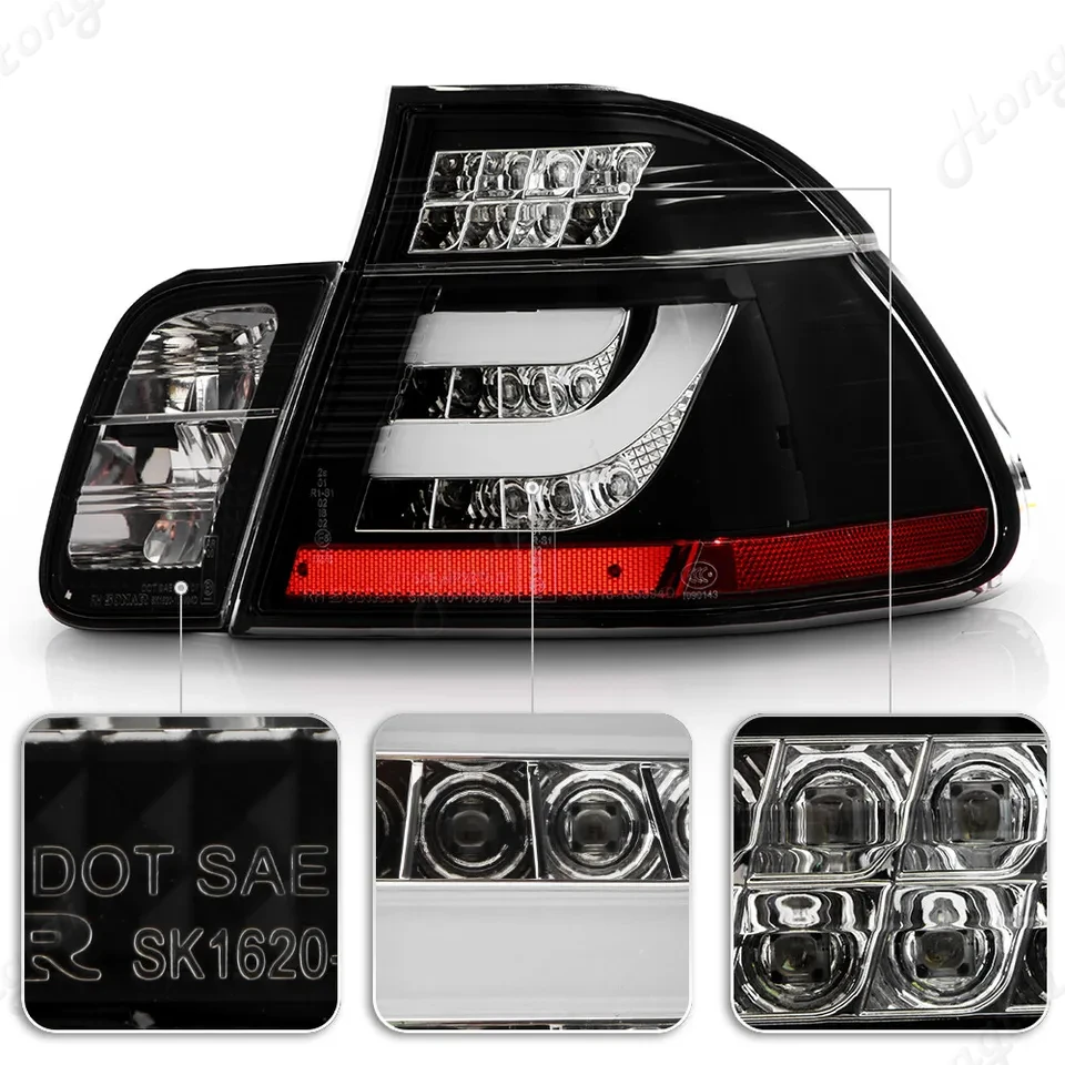 Taillight assembly for BMW 3-Series 2001-2002-2004 E46 four-door LED modified rear taillight brake light turn signal assembly