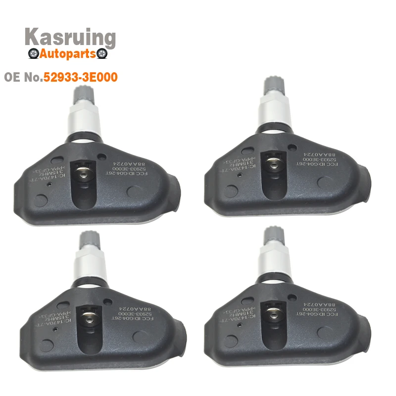 

4 шт. новый датчик давления в шинах TPMS для Hyundai Sonata Tiburon Tuscon Kia Sorento Sportage 315 МГц 52933-3E000 529333E000