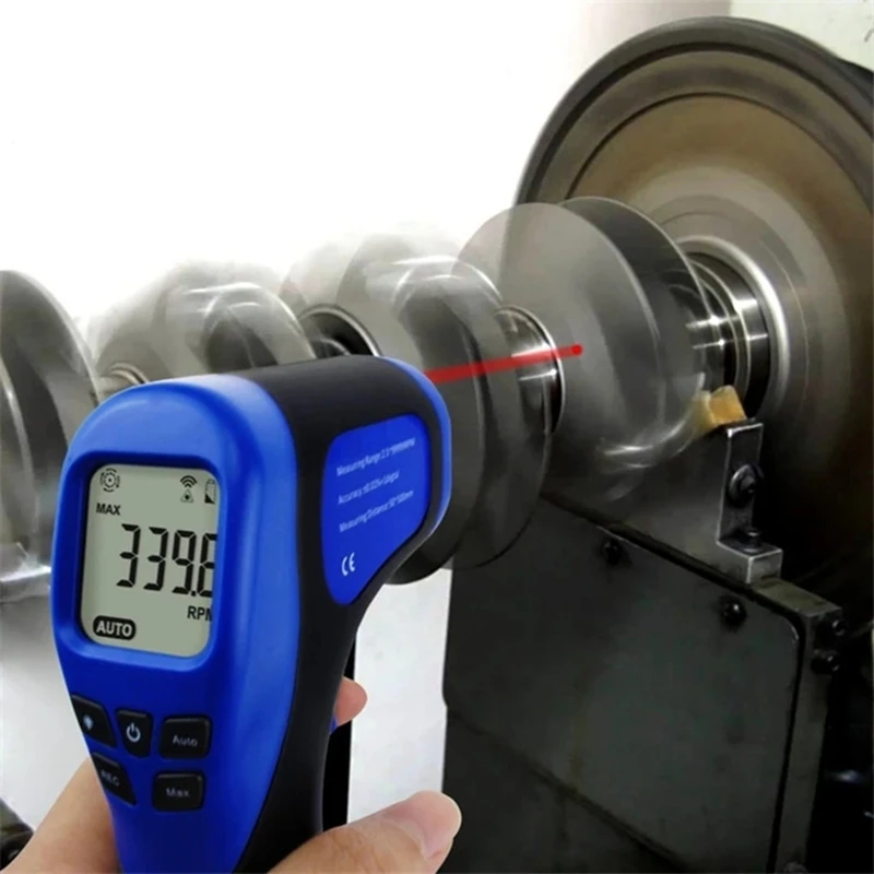 Non Contact Tachometer,RPM Digtal Accuracy Digital Tachometer, Speed RPM Meter Gauge with Backlight, Data Hold Function-A50M