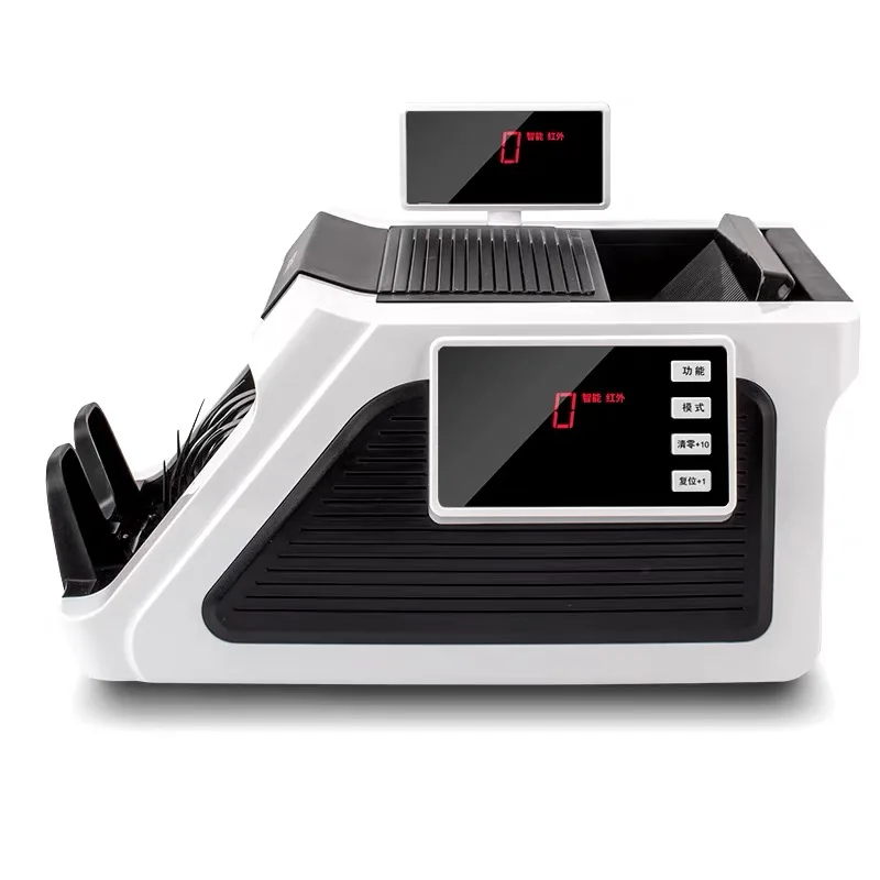 Dual‑Screen Banknote‑Processing Implement with Rotatable‑External‑Display‑Unit for Commercial‑Office‑Banknote‑Count‑Work