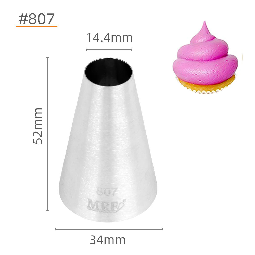 Stainless Steel 304 Large Size Round 14MM Top Pastry Icing Nozzle Dessert Vegetable Juice Decorating Piping Tips #807