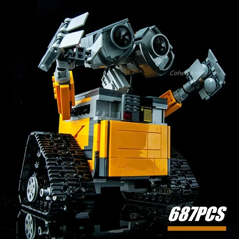 WALL E Pixar 귀여운 RC 로봇 Wall-E 드로이드 만화 피규어 모델 빌딩 블록 브릭, DIY 장난감 선물, 아이, 687 개