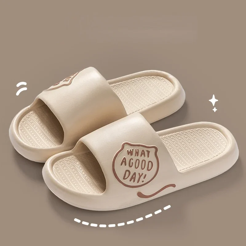 Fashion Summer Cartoon Kitten Men's Home Shoes For Women Cosy Slides Lithe Soft Sandals Men Slippers Couple Indoor Flip Flops