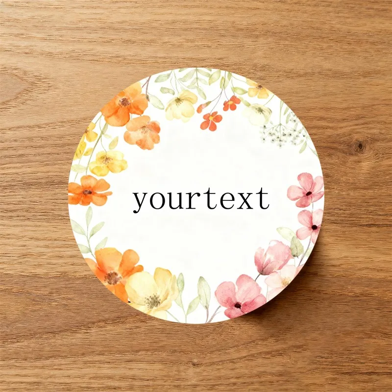 200pcs Custom 5/6cm Diameter Round Cherry Blossom Thank You Stickers Labels For Gift Bag Flower Bouquet Packaging Party Favors - view 4