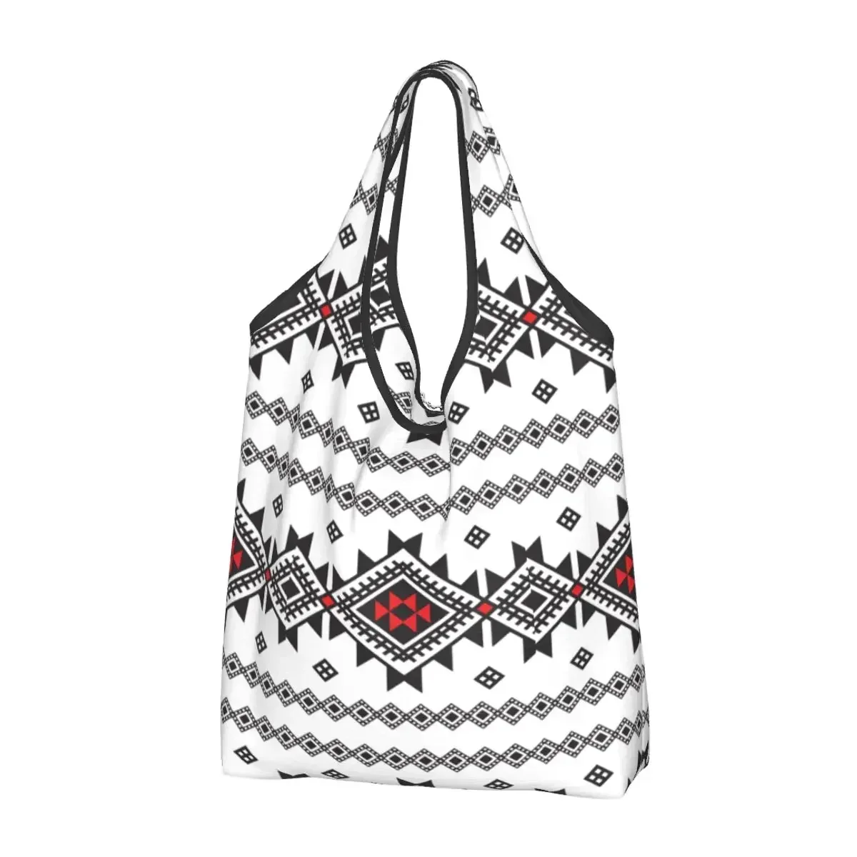 Kabyle Amazigh Carpet Grocery Shopping Tote Bags Women Funny Africa Geometric Morocco Style Shoulder Shopper Bags Large Handbags