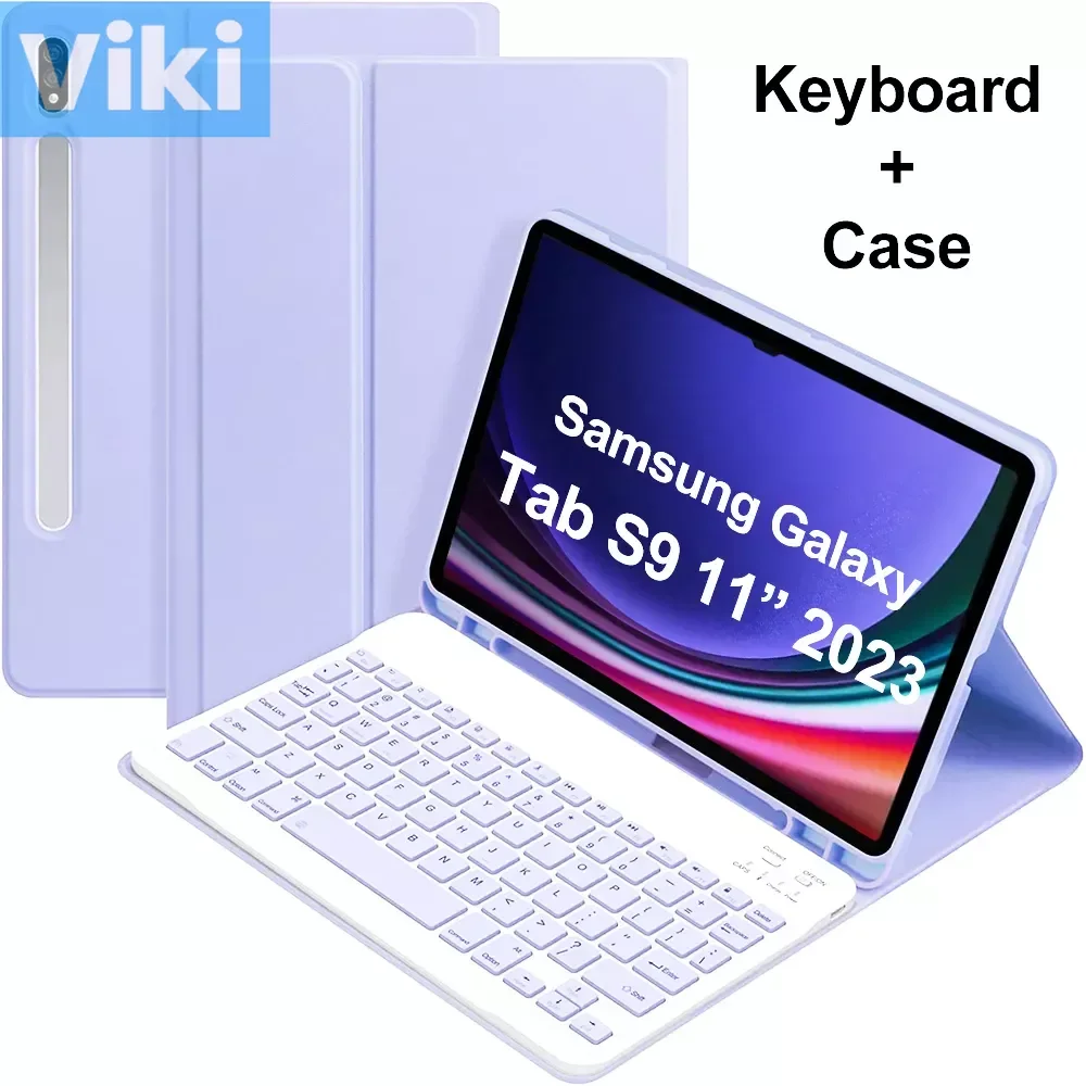 

For Galaxy Tab S9 11 Inch Case with Bluetooth Keyboard, Detachable Keyboard Cover for Samsung Tab S9 11" SM-X710/X716/X718 2023