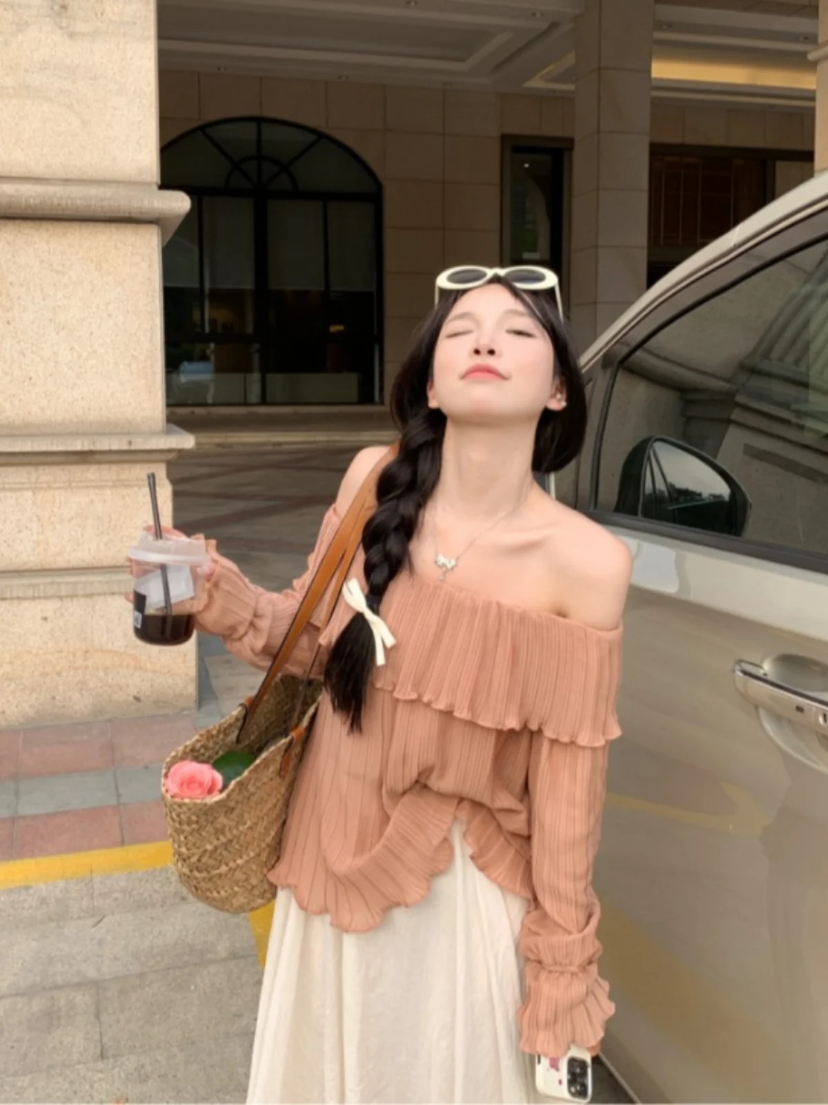 Calças Largas de Verão Femininas Novas em Chiffon, Estilo Solto e Versátil, com Ombro Único