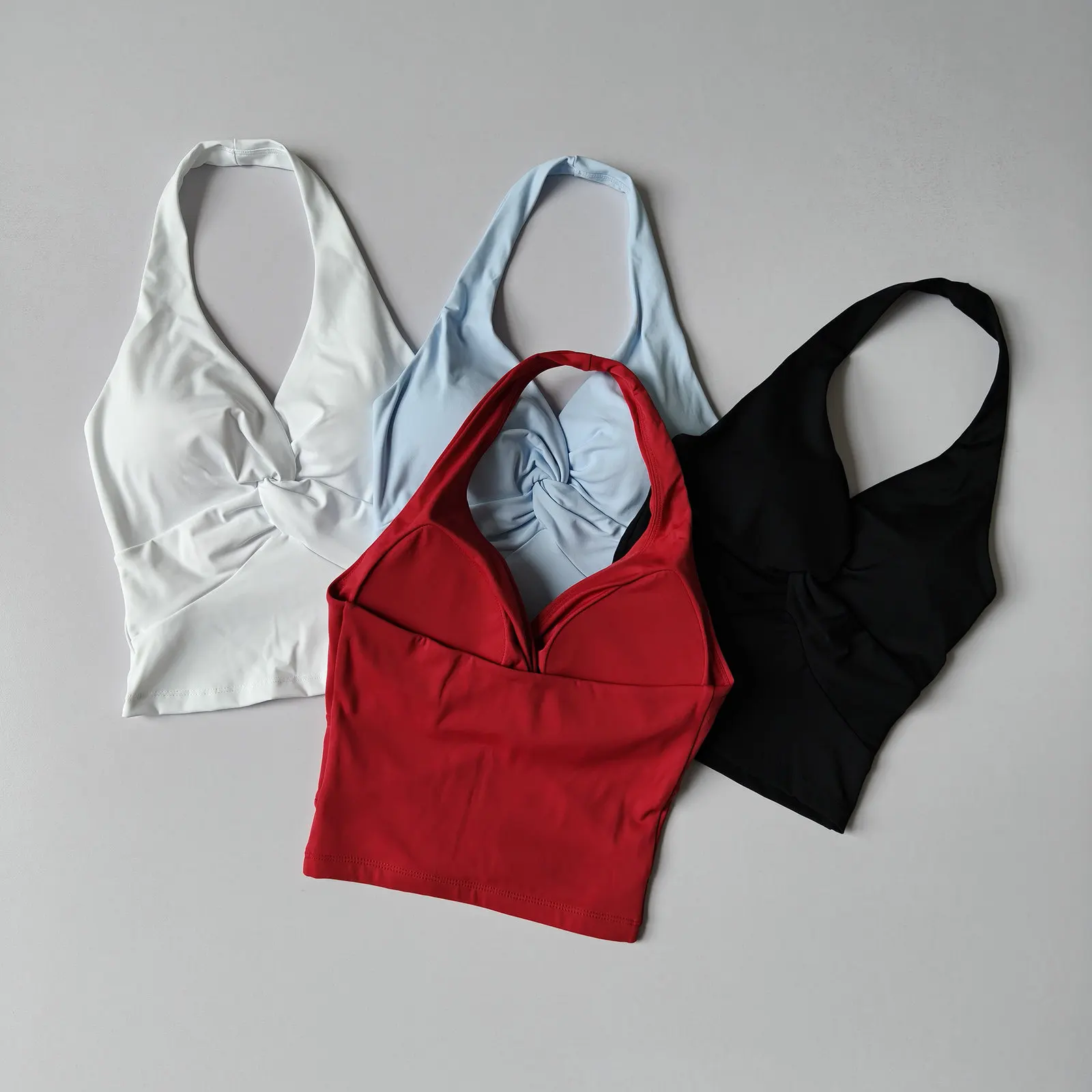 Neckline Strapless One-Piece Sports Bra Pilates Training Bra Sexy Back Yoga Tank Top Gathered Sports Underwear for Women