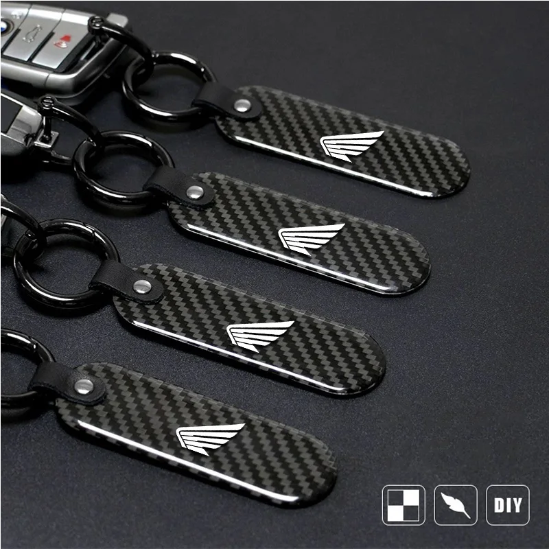 For Honda CRV CR-V SH SH300 SH300i FORZA 125 250 2025 2024 LOGO Motorcycle Key Chain Carbon Fiber Keychain 2025 Logo Gift