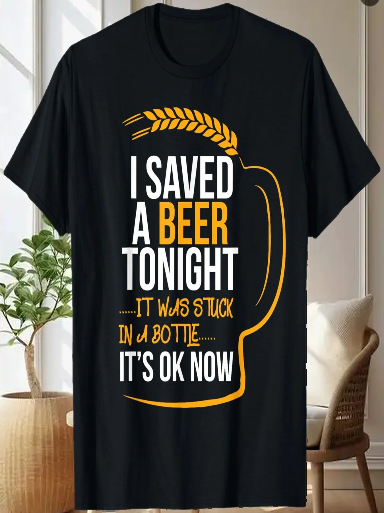 

I Saved A Beer Tonight Забавная футболка с пивом для мужчин Футболка
