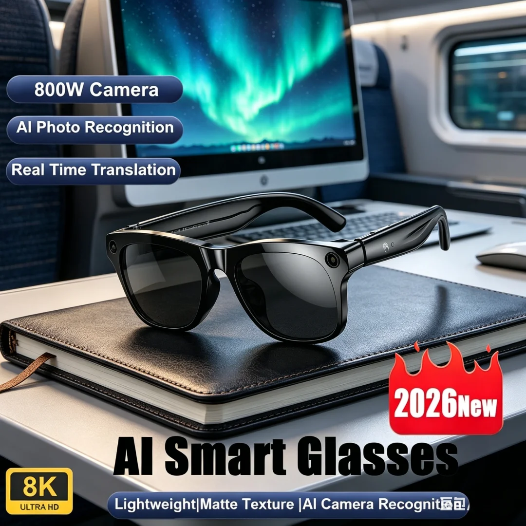 

Rarefied Vogue AI Smart Glasses Camera 8K HD Smart Glasses Bluetooth Call Voice Assistant Control Smart Glasses for Men Ideal