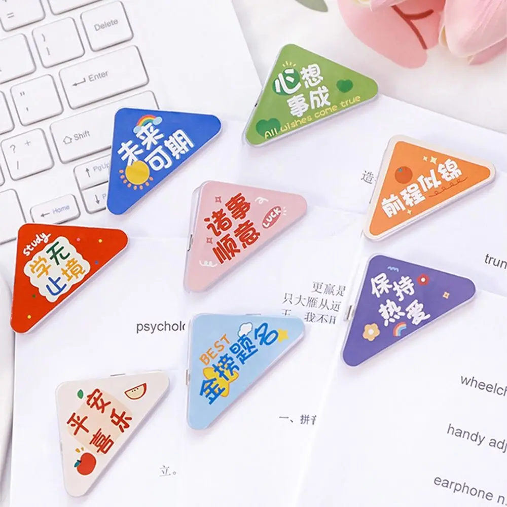 5pcs Triangle Corner Clips Set Colorful Page Holder Paper Clip File Index Photo Clamp Office School Desk Organizer