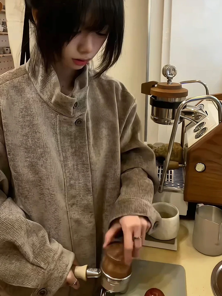 

Ретро-куртка в американском стиле с текстурой, свободного кроя, для мужчин и женщин, молодежная, из полиэфирного волокна, износостойкая, на молнии.