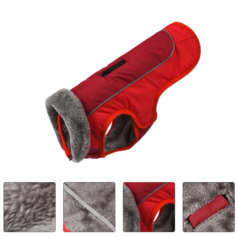 

Waterproof Cotton Coat For Dogs Winter Warm Sleeveless Costume High-Quality Polyester Pet Clothing Outdoor Snow Party Wear