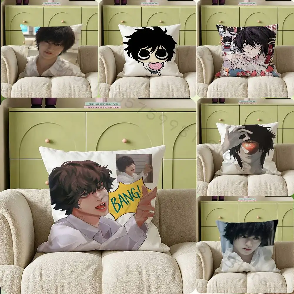 Cartoon L Lawliet Gifts PillowCase Sofa Cushion Cover Suitable For Home Bedroom Room custom Decor