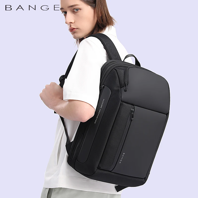 2024 New Fashion Men Business Backpack 15.6 in Laptop Backpack Work Man Bag Unisex Black Travel Male Backpack Mochila Waterproof