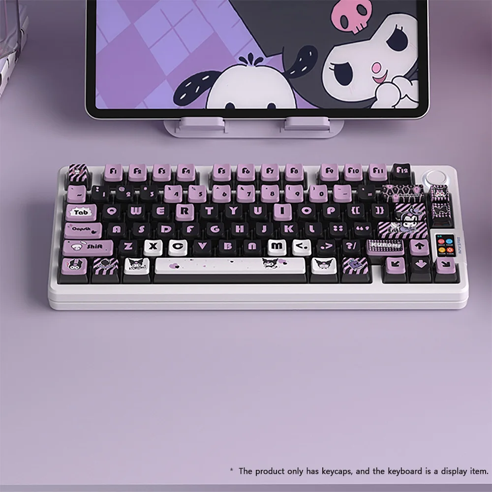 122 keys Keycaps Anime Kawaii Kuromi theme PBT OEM Profile Dye Sub Keycap for MX Switch Key Caps Mechanical keyboard keycaps