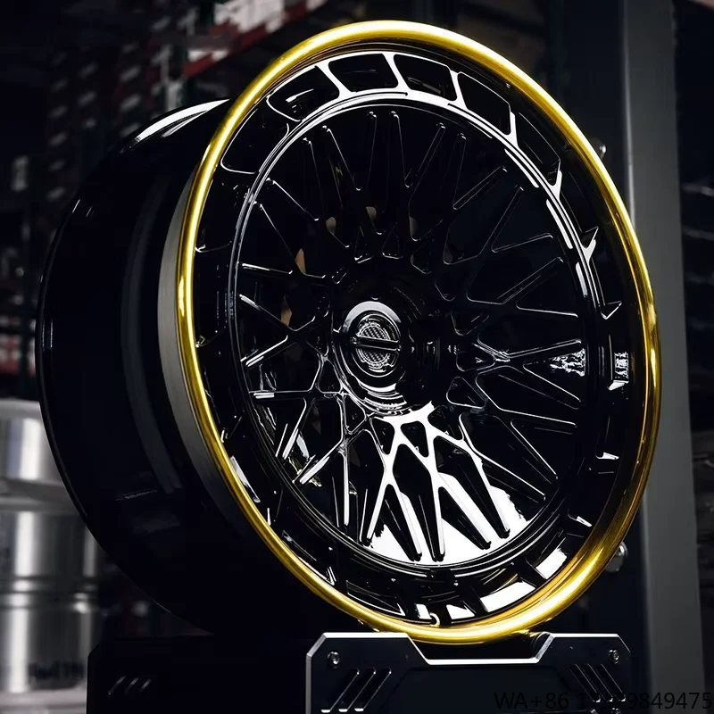 

Golden Polishing GLossy Black Passenger Car Wheels Aluminum Alloy for RR 5x130 Deep Concave 16-26 Inch Wheel