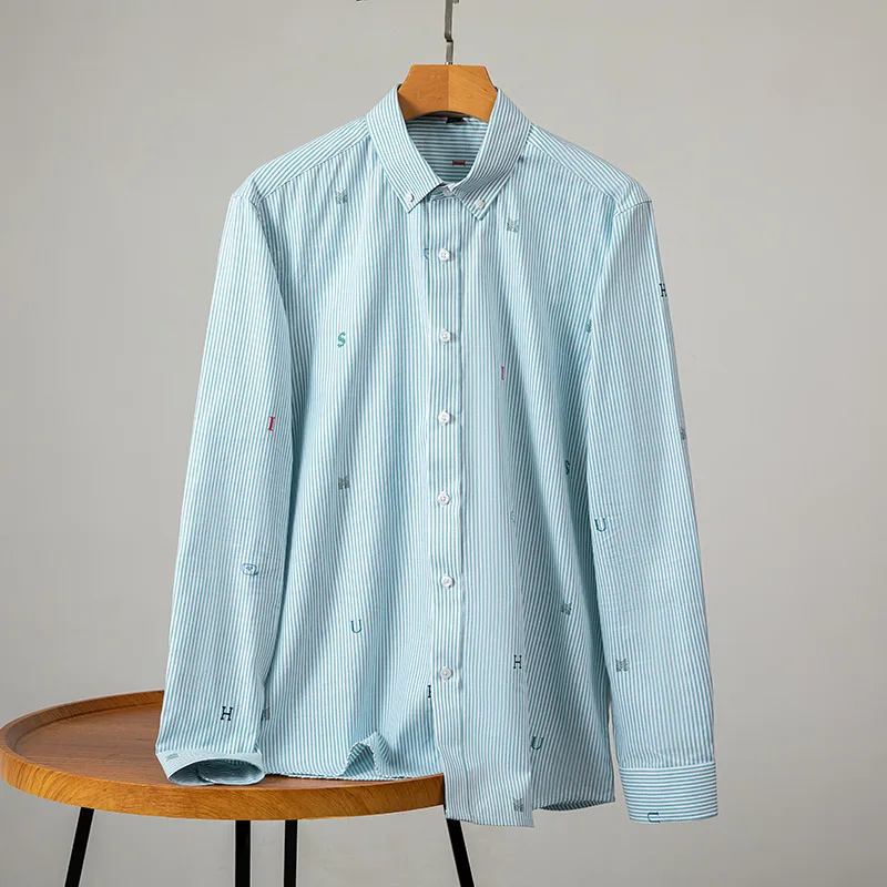 100% pure cotton high-end designer brand shirt men's long sleeved high-quality brand AMIAMORING shirt couple spring casual men's