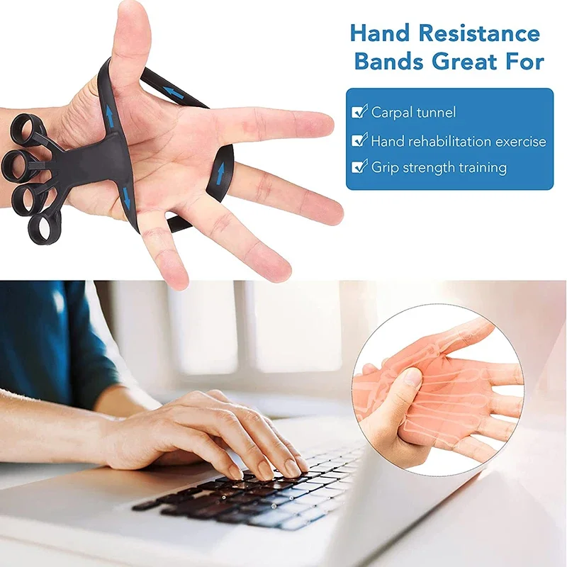 Silicone Hand Grip Device Finger Exercise Hand Strengthener Stretcher Hand Trainer Rehabilitation Training Equipment Muscle Tool