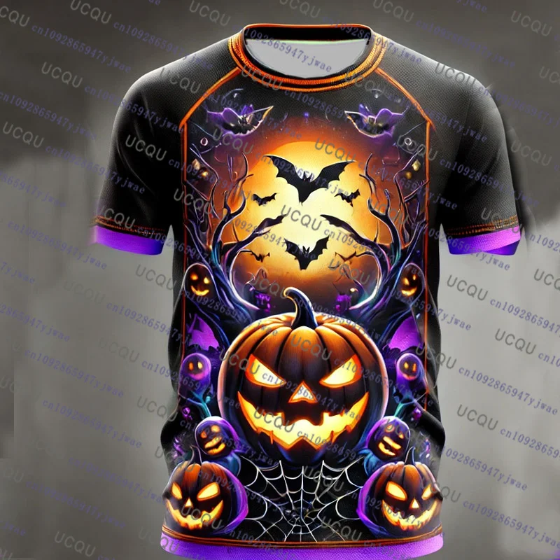 2026 Halloween T-Shirt Kleidung für Männer und Frauen Kurzarm T-Shirt Kürbis 3D-Druck T-Shirt Harajuku T-Shirt Halloween Cosplay T-Shirts – Detail 4
