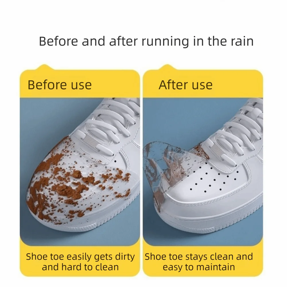 150PCS Disposable Clear Film Shoe Stickers Waterproof Wear Resistant Shoe Toe Rain Stickers Dirt Resistant Self-adhesive