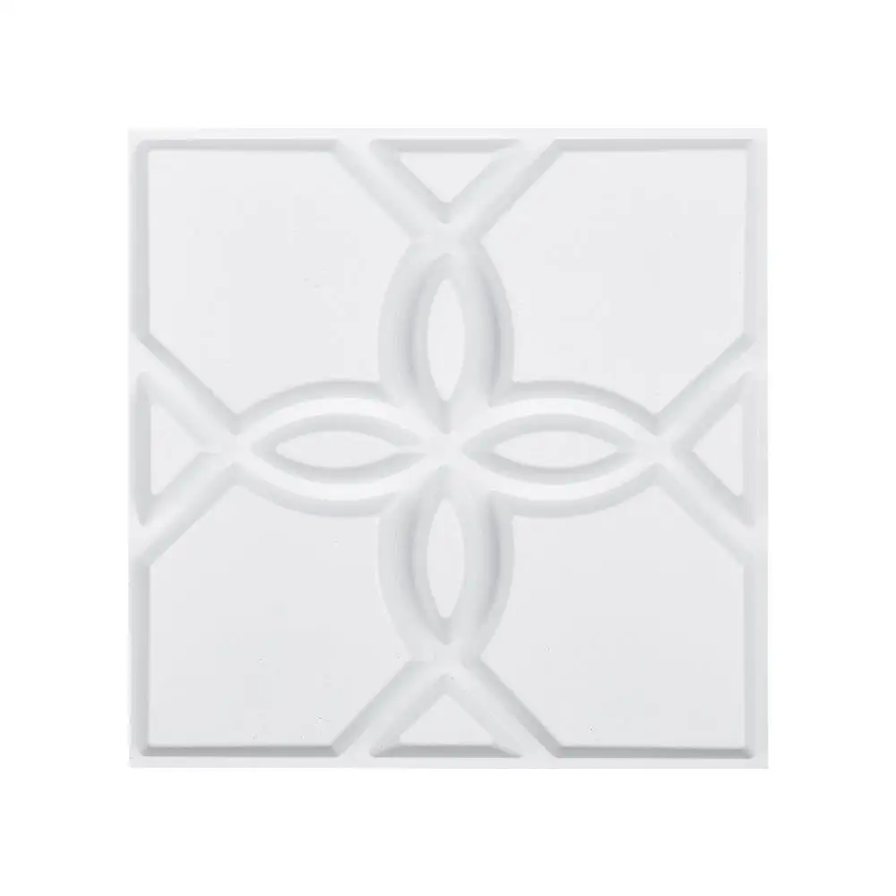 

3D Wall Panels 33-Pack 11.81in PVC 32SqftCoverage Floral Matte White