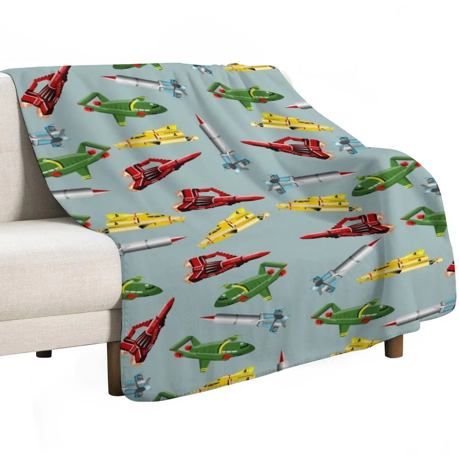 Thunderbirds Pattern Throw Blanket Cute Plaid Thermal Retros anime Single For Baby Blankets