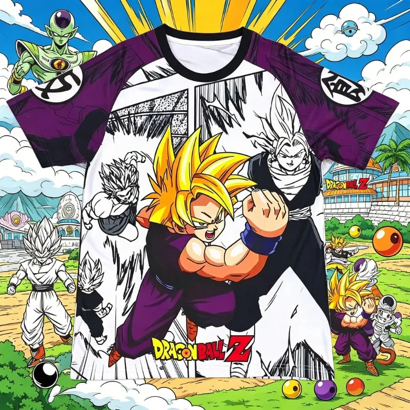 2026 Summer Kids Male Boys Sportswear Tee Top Gift Men Dragon Ball Z Gym Fitness Street Breathable T Shirt Japan Jersey Soccer