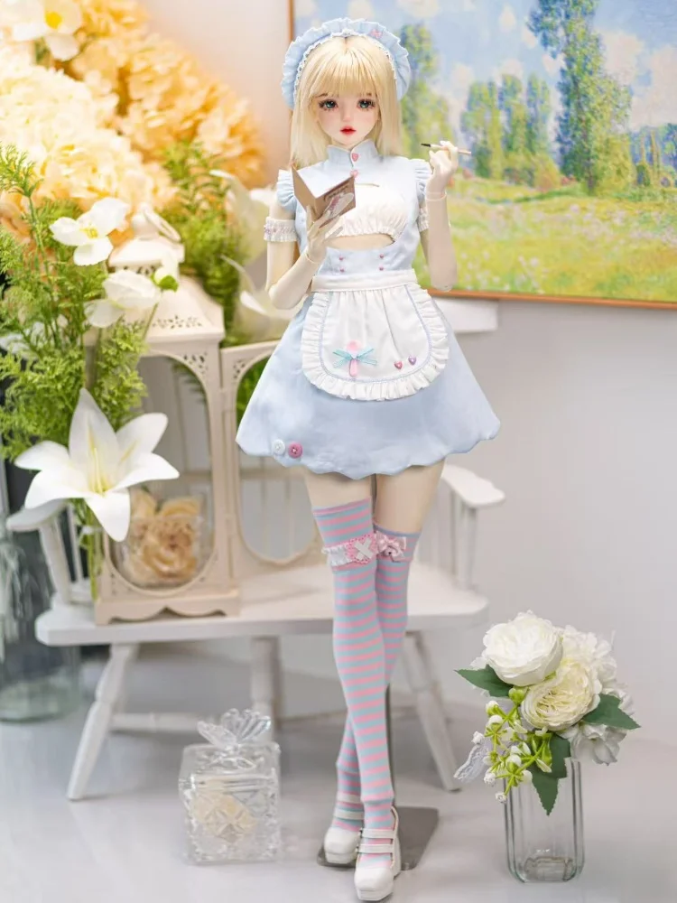 เสื้อผ้าตุ๊กตา BJD สำหรับ 1/3 กระโปรงตุ๊กตาสีฟ้าสีชมพูสีม่วงชุดตุ๊กตาเสื้อผ้าอุปกรณ์เสริม DIY ของขวัญ (ไม่มีตุ๊กตา)