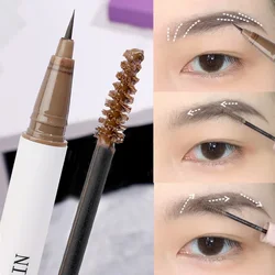 Waterproof Double-headed Liquid Eyebrow Pencil Long Lasting Easy To Color Dye Brow Cream 2 in1 Lying Silkworm Eyeliner Cosmetics