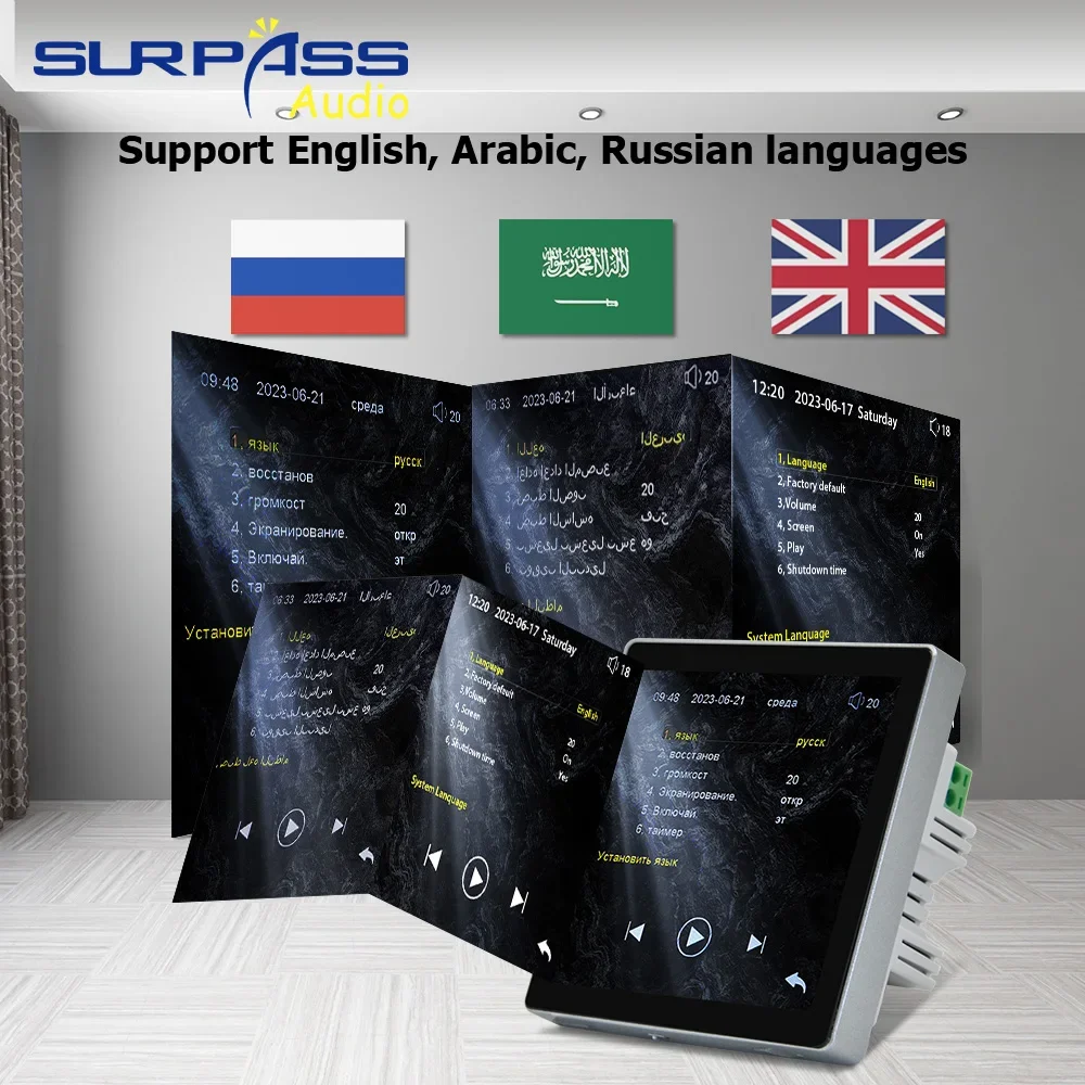 الذكية بلوتوث الجدار مكبر للصوت 4 بوصة 30 واط لوحة الموسيقى دعم راديو Fm مع HiFi ستيريو محوري السقف المتكلم للسكنية