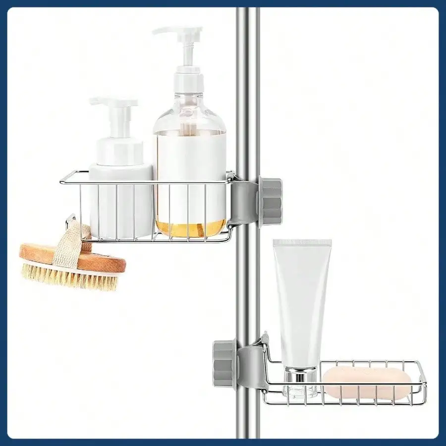 爪足付き浴槽キャディーシャワーロッドは含まれていません - ステンレス製のシャワーシェルフとソープキャディー