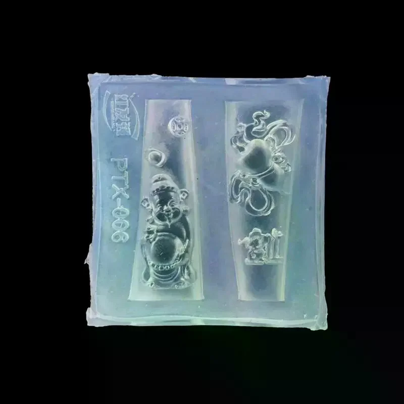 Moule acrylique 3D tête de bouddha dieu de la richesse, décoration Nail Art, modèle de manucure en Silicone pour breloque des ongles, DIY bricolage