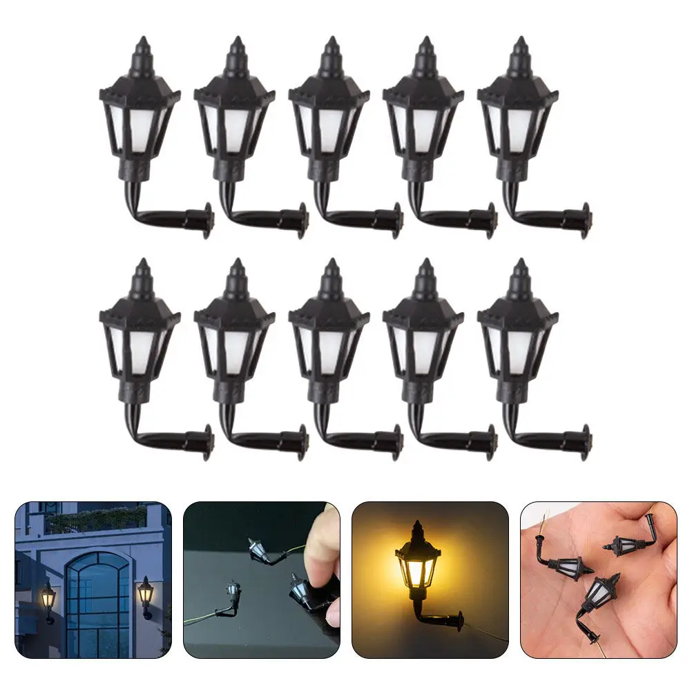 

10Pcs Tiny Mini Wall Lamp Luminous Sand Table DIY Materials Miniature Scene Lamp Mini House Decoration Light Adornment