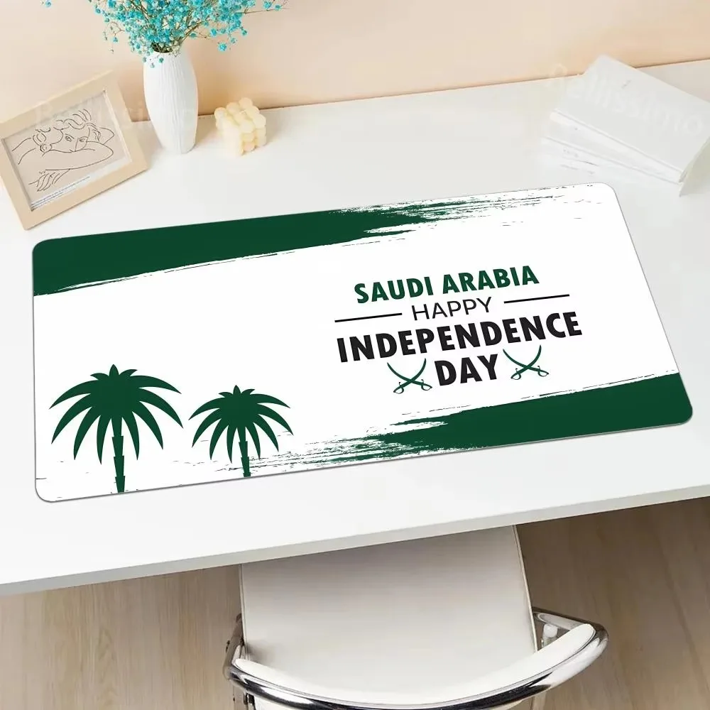 

5mm Thicking Desk Mat Kingdom Of Saudi Arabia Flag Game Locking Edge diy Printing Big Computer Gamer Large Rubber Art Mousepad