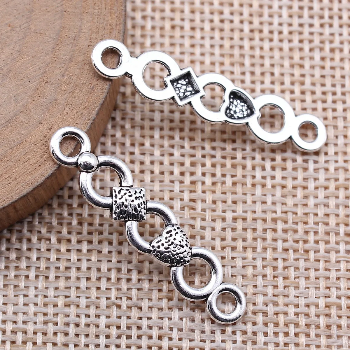 WYSIWYG 20pcs 34x7mm Antique Silver Color Long Strip Connector Pendant For DIY Jewelry Making Handmade Jewelry Craft Findings