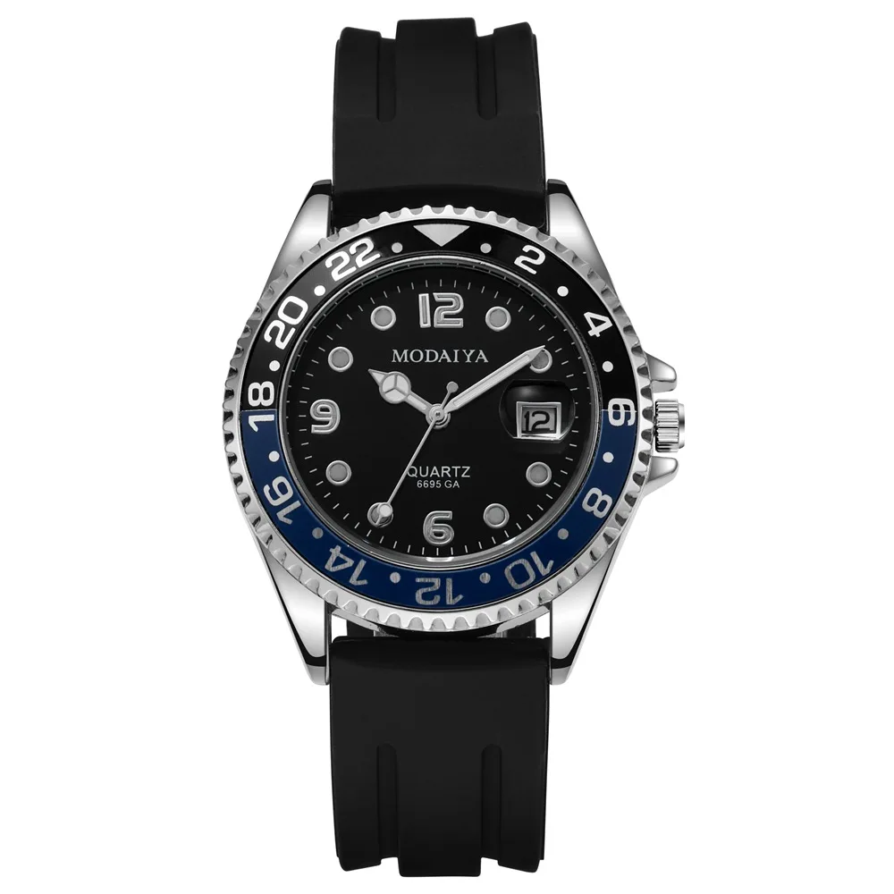 

Кварцевые часы из сплава, силиконовые трендовые мужские часы со светящейся иглой