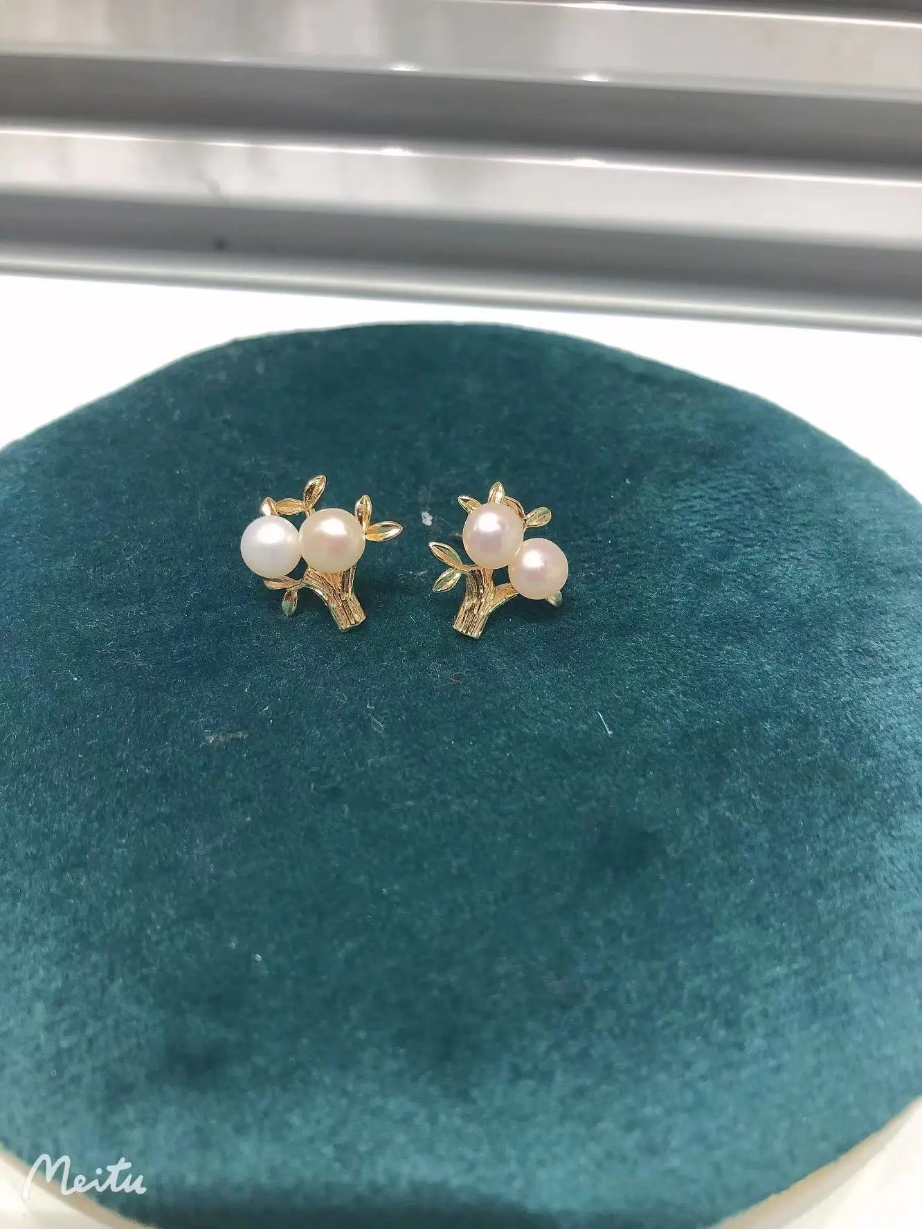 Женские серьги из латуни с натуральным жемчугом, 14 к